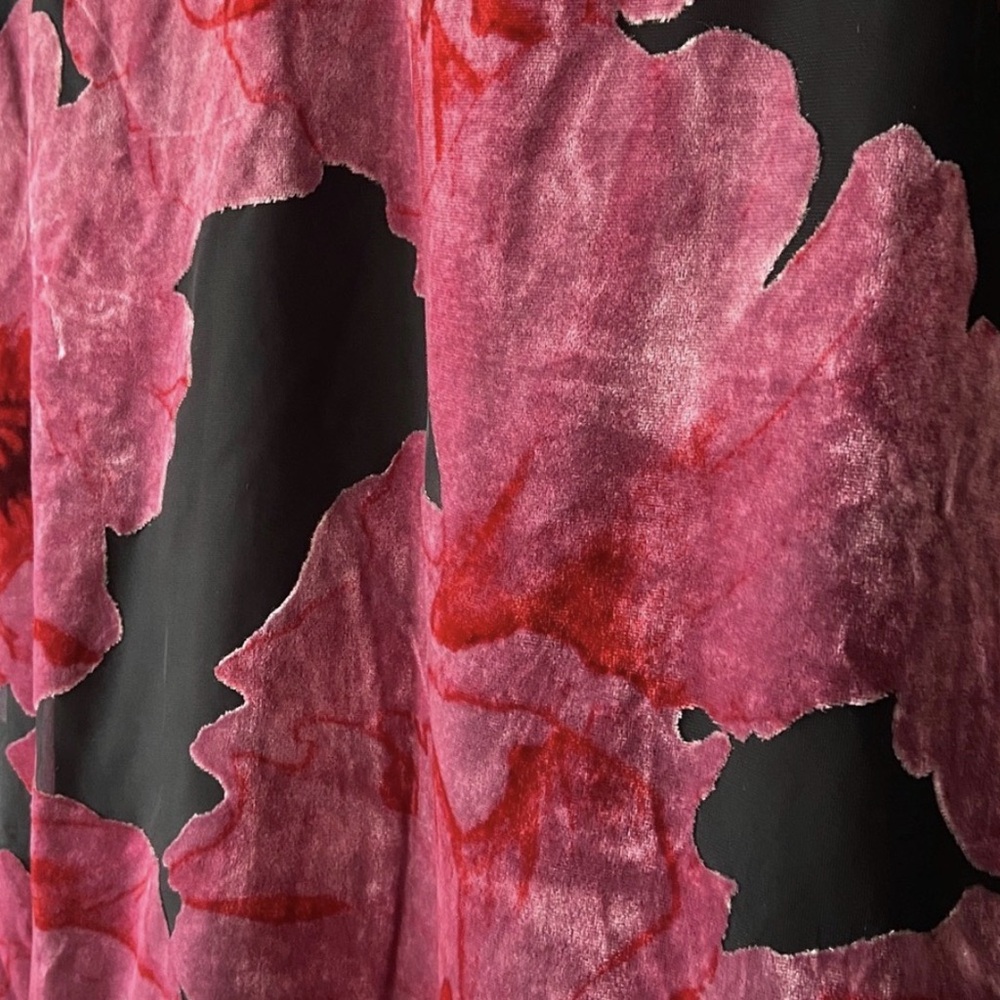NWOT Sample Hutch Floral Velvet Burnout High-Low Dress Pink Black Estimate Sz. 4 - Picture 8 of 11